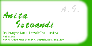 anita istvandi business card